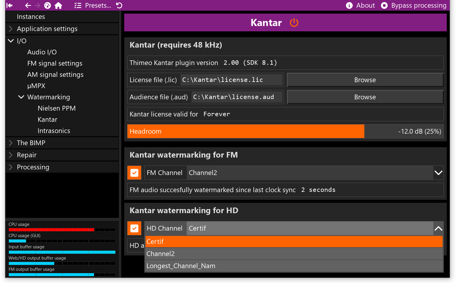 Kantar configuration in Stereo Tool